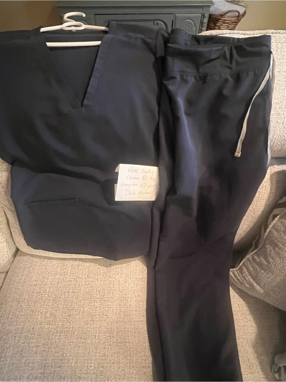 Figs Women's Dark Harbor Set Casma L Top and Livingston L pants.